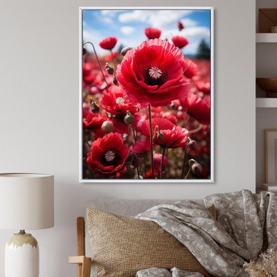 Windi Flower Field - rose cramoisi II - imprimé