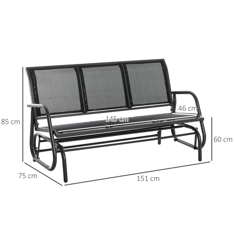 Powder Coated Steel Outdoor Glider