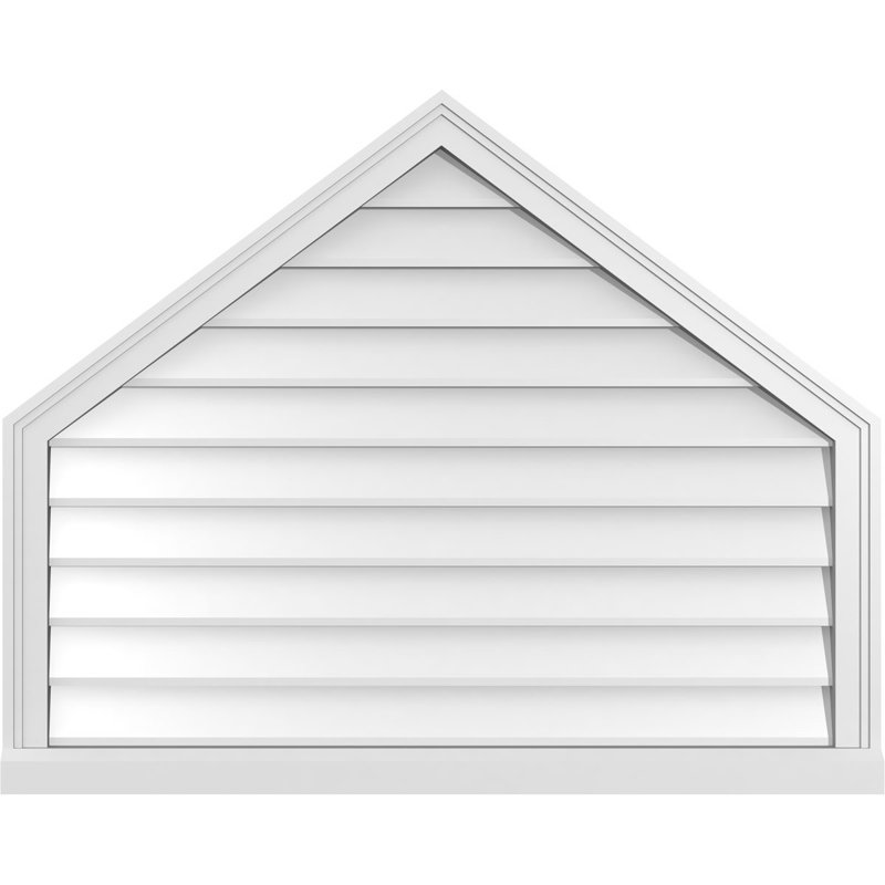 Peaked Surface Mount Signature Urethane Non-Functional Gable Vent 9/12 Pitch Primed Tan, 32" H x 40" W x 2" D