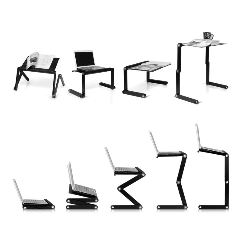 22.1'' H x 22.1'' W Laptop Cart, Black