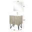 Meuble-lavabo rustique de 50 cm de profondeur, plateau effet marbre, robinetterie incluse et miroir péruvien de 71 cm. Comptoir de salle de bain de 76 cm, réfléchissant.