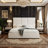 Hotel-Inspired Upholstered Bed, Extra-Tall Headboard, 2 Drawers, King,Cream-1854415747-1854415749