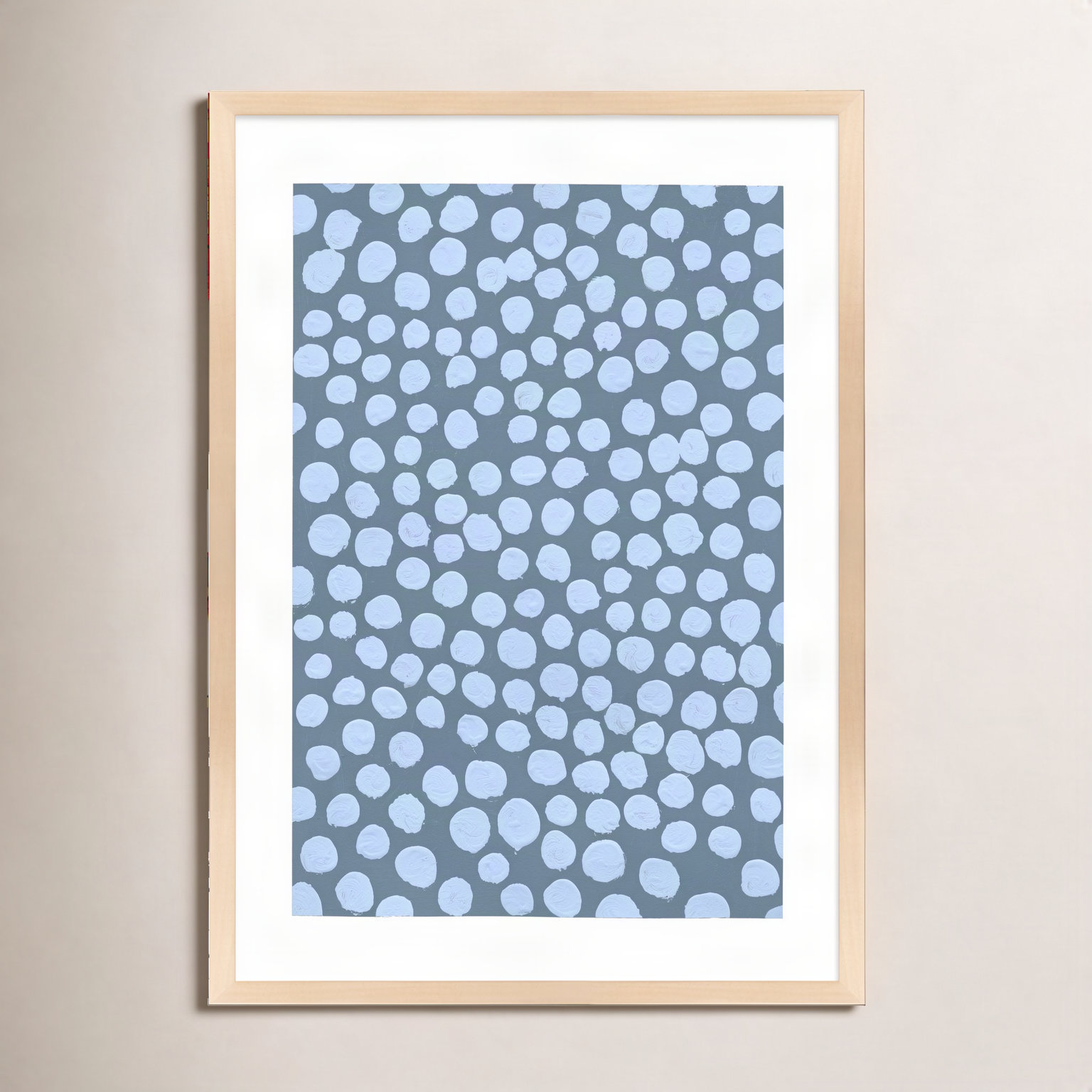 Navi "Periwinkle on Blue Gray" Painting, 38" H x 26.5" W x 1.25" D, Brown