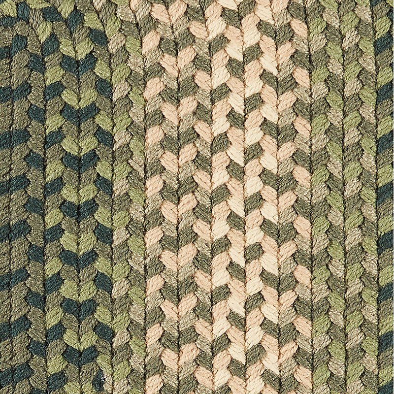 Tapis intérieur / extérieur vert tressé à la main Enos, Rond 6 pi