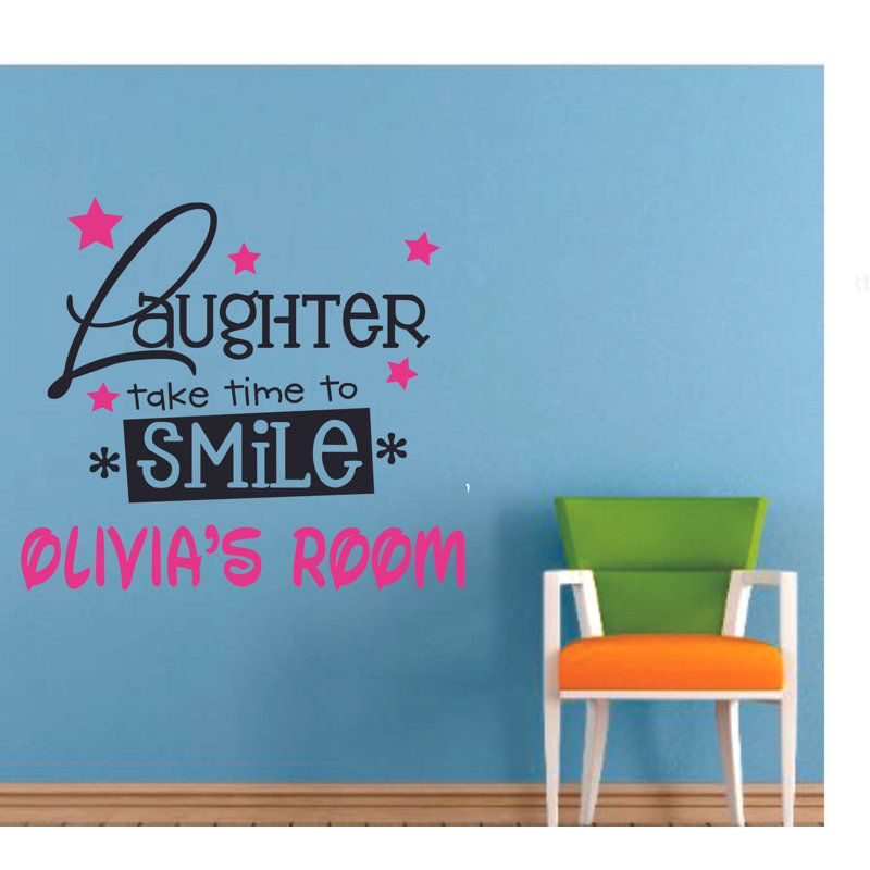 Adhésif décoratif, citation de sourire, citation de sourire, "Laughter Smile", H 27 po x l 30 po