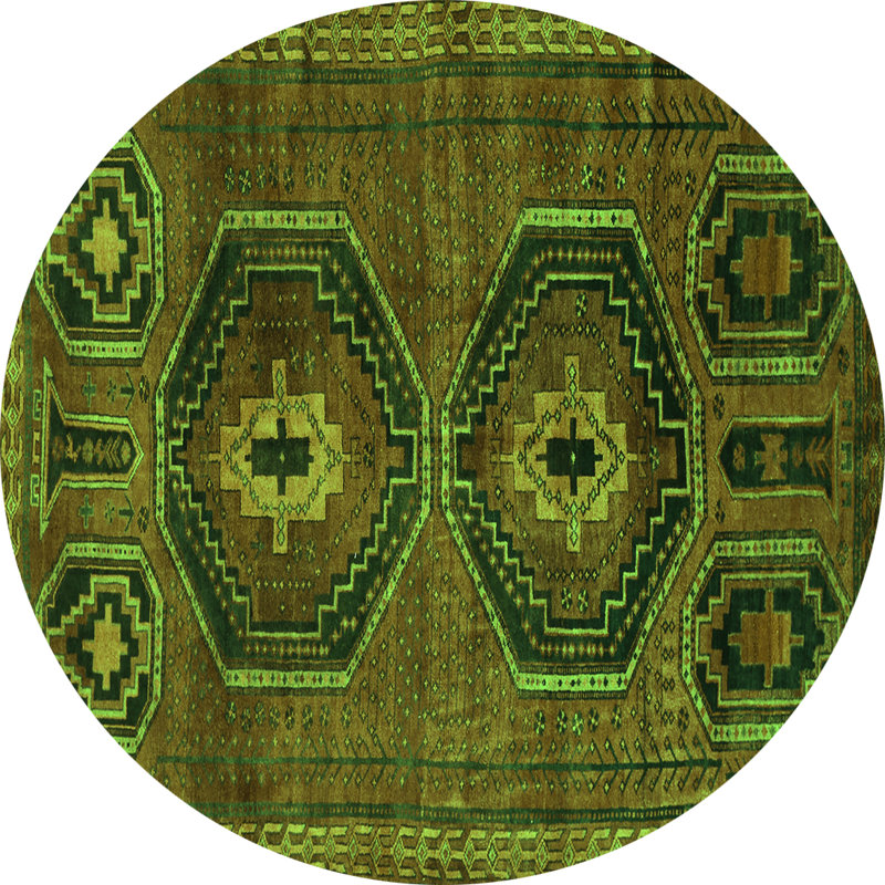 Washable Southwestern Indoor Rug, Round 6'