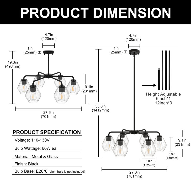 Alburtis 6-Light Kichen Island Chandelier