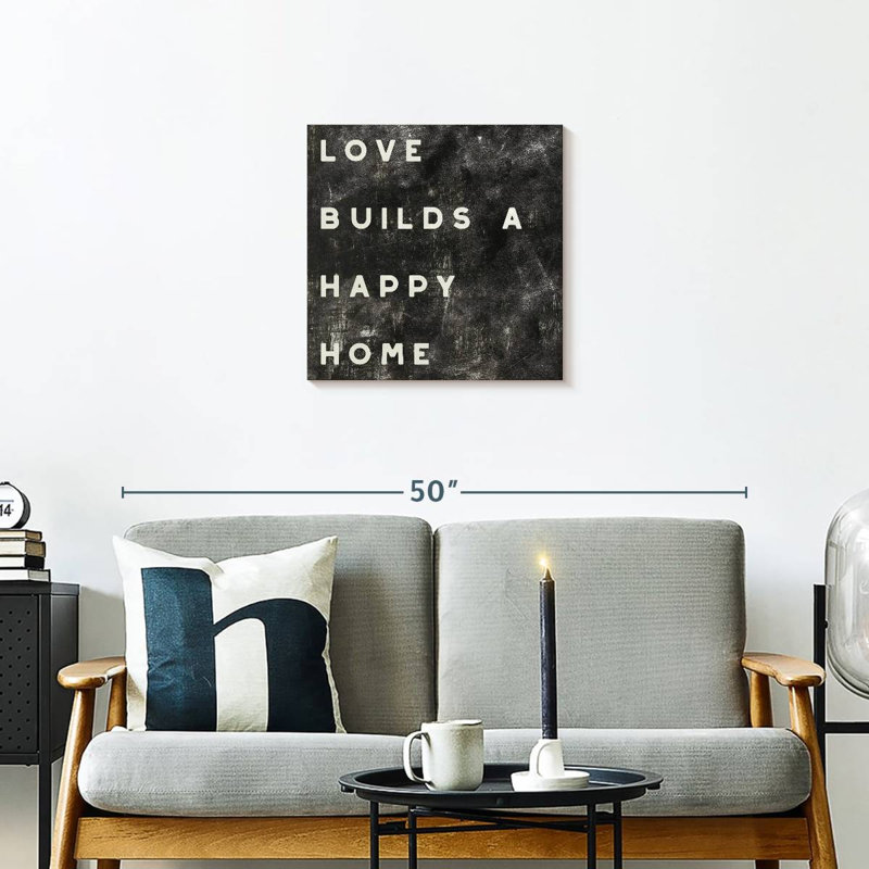 Jolie affiche murale patinée «I Home», H 20 po x l 20 po