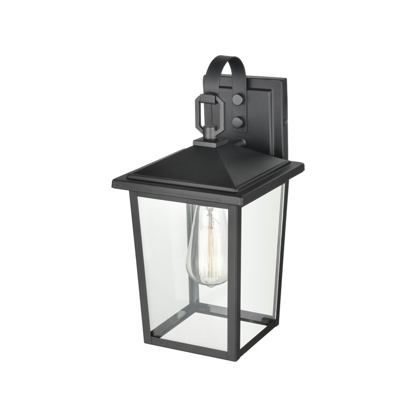 Messerly 1 Light 14" Tall Outdoor Wall Sconce, Powder Coated Black
