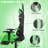 Inbox Zero Adjustable Swiveling PC & Racing Game Chair with Footrest in Green/Black