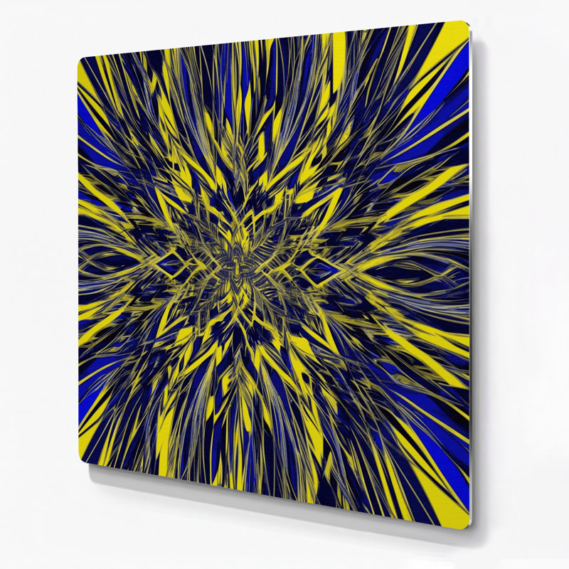 Art mural bleu op Op 17, H 192 po x l 192 po x P 0,05 po