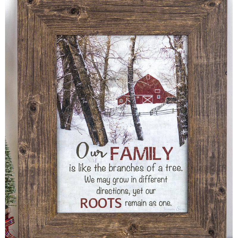 Reproduction d’art graphique encadrée « Winter Our Family Barn »
