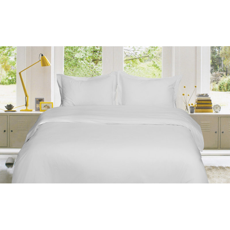 Modern & Contemporary Cotton Bedding, Queen, White