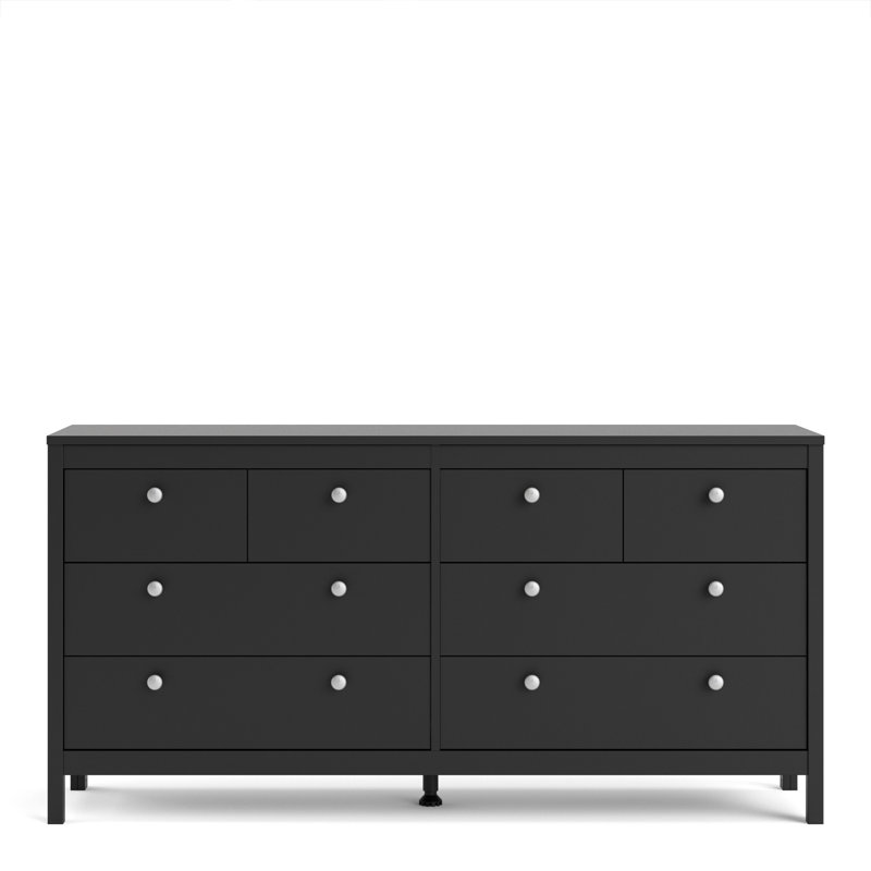 Cynsere 159.4cm W 8 - Drawer Chest of Drawers, Black