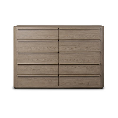 Primrose 10 Drawer Dresser-Natural Flat Oak Veneer