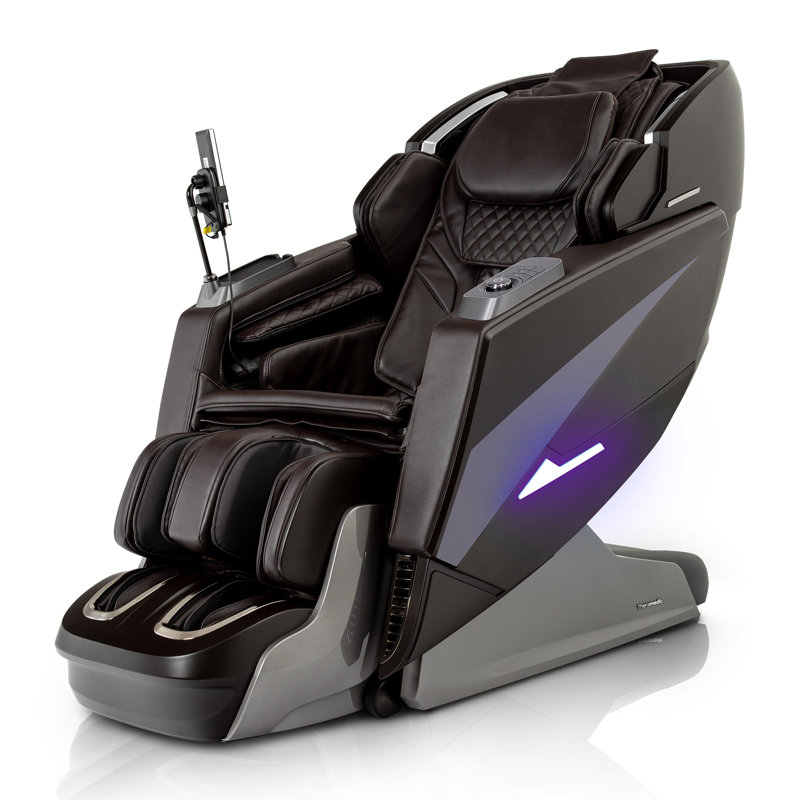 Taupe Faux Leather Zero Gravity Massage Chair with Bluetooth