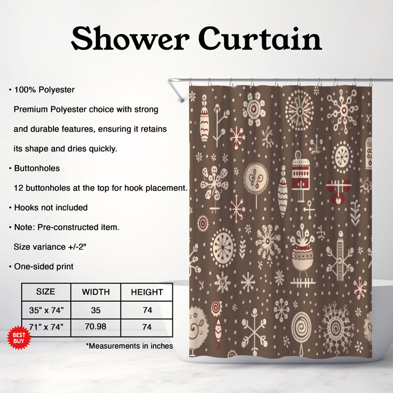 Rideau de douche Wintry Abstract création - Premium, H 74 po x l 71 po
