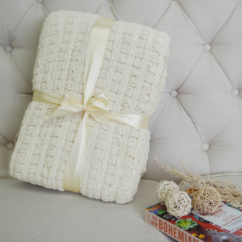 Throw Blanket, String/Ivory, 152.4cm x 203.2cm