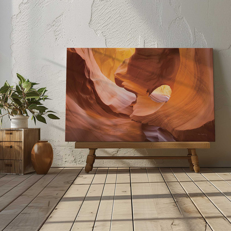 Dance of Sandstone Light , 12.75" H x 18.75" W x 1.75" D, Opaque White Floater Framed
