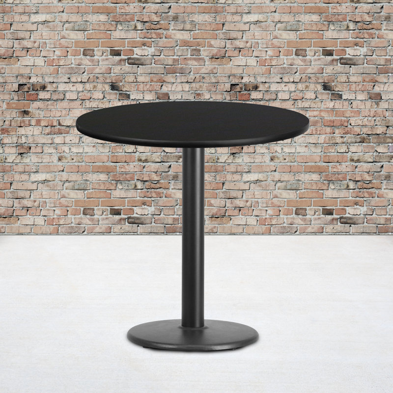 Jamey 24'' Round Laminate Table Top with 18'' Round Bar Height Table Base, 31.13" H x 30" W x 30" L, Black