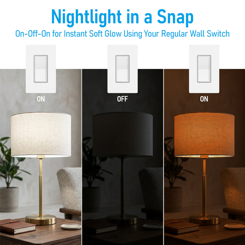Nightwatch A19 Dual Mode LED Bulb, Dimmable Night Light Bulb, E26 Base