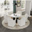 48 Inch White Sintered Stone Dining Table With Black Finish Metal Base
