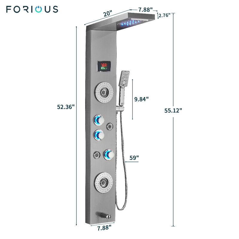 Shower Tower Panel, Silver