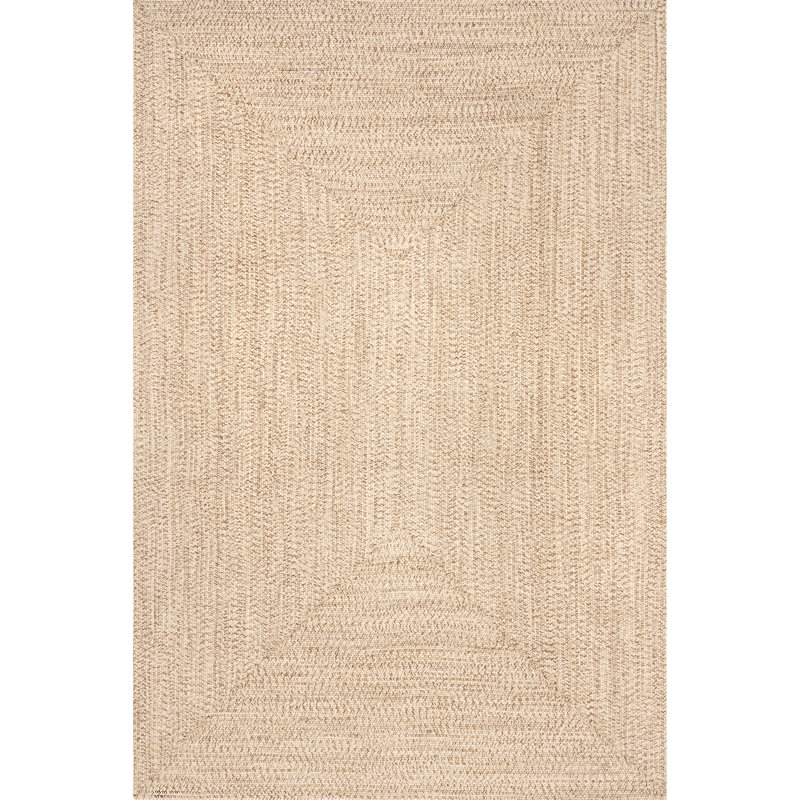 Alsie Geometric Indoor/Outdoor Area Rug - Brown/Ivory