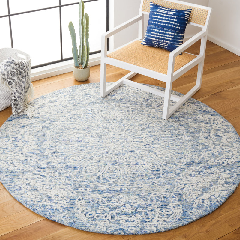 Metro Hand Tufted Indian Wool And Cotton With Latex Oriental Rug, Round 6'