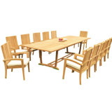 Werner Outdoor 7 - Piece Teak Dining Set