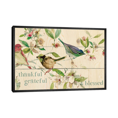 Grateful Thankful Blessed Birds by Carol Robinson - Painting on Canvas