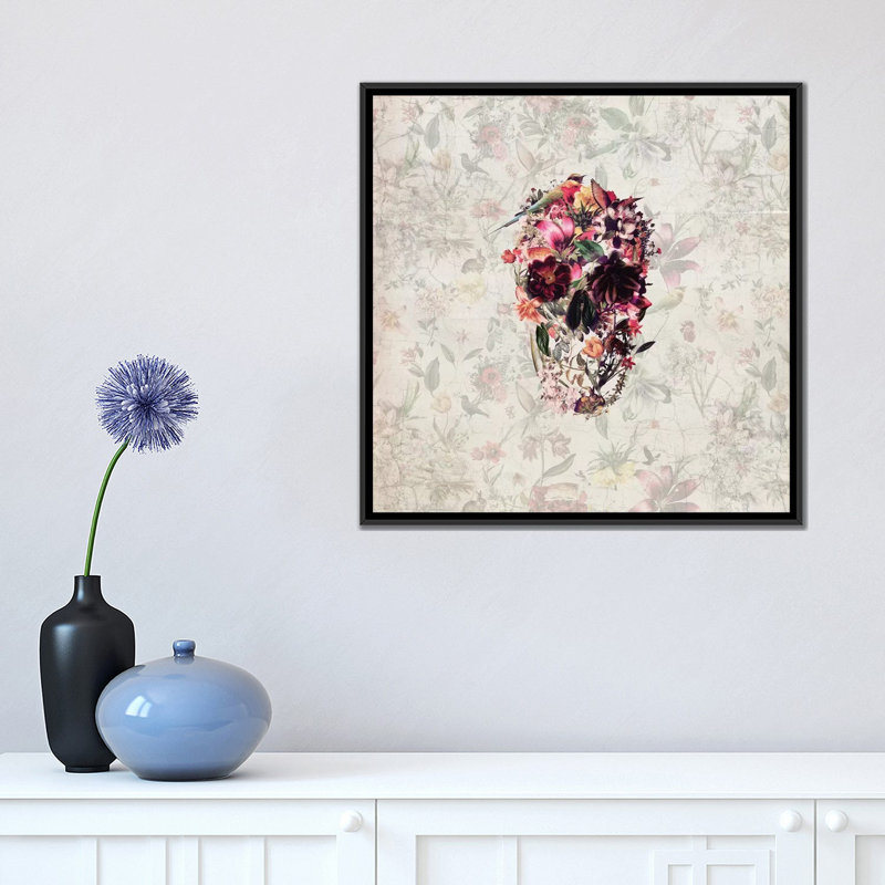 «New Skull, Square» par Ali Gulec, impression sur toile tendue, H 18 po x l 18 po x P 1,5 po, Toile avec cadre noir