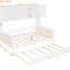 Lit de jour blanc avec lit gigogne simple et tablette d'armoire, conception moderne entièrement fiable-2083448576-2083448577