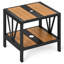  Table de bout à 2 niveaux pour table d'appoint à 2 niveaux avec tablette de rangement pour parasol de 1,57 po-589514542