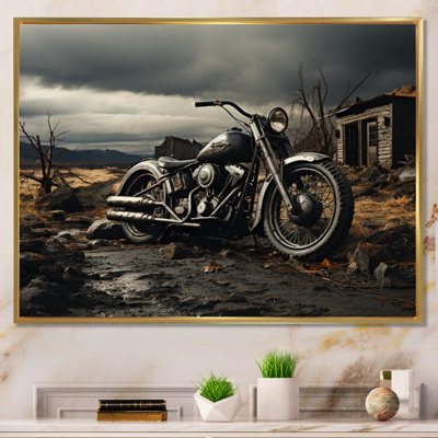 «Jaze Grey Moto», photographie de paysage monochrome encadrée sur toile