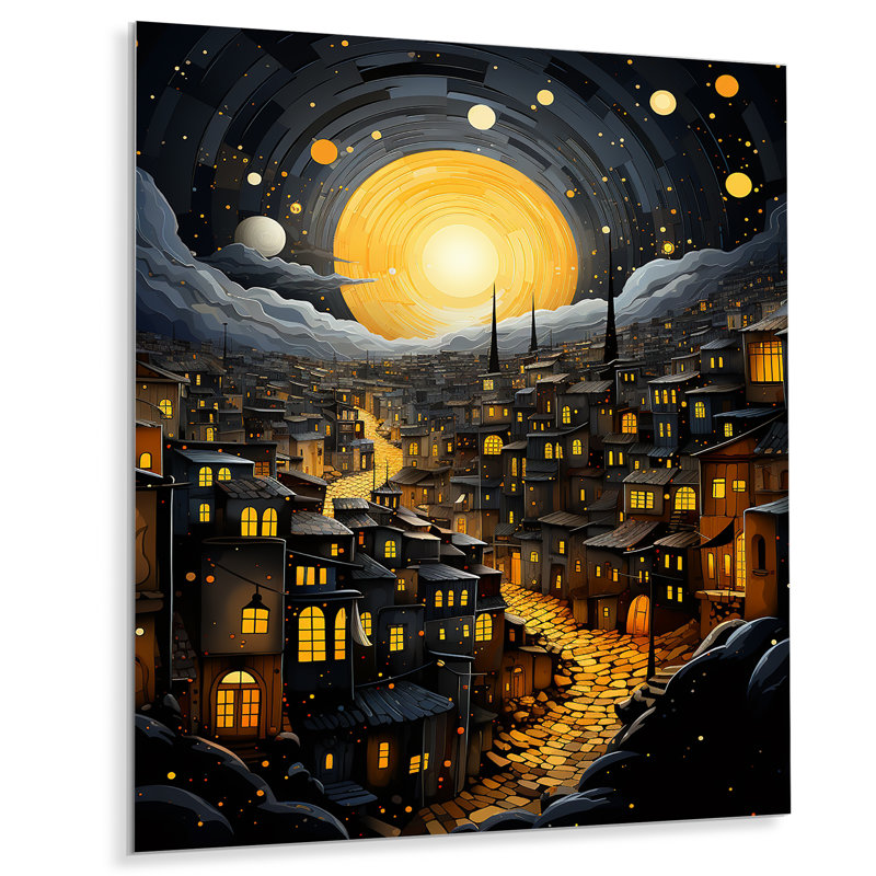 Art mural en métal «La nuit de Laylat Al 2», H 32 po x l 24 po x P 1 po