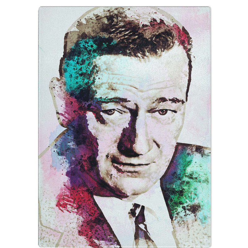 Glass John Wayne in Abstract Chopping Board, 39 cm W x 28.5 cm L