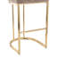 Tabouret de bar à hauteur fixe en métal doré et tissu brun - ensemble de 2-1966084406-1966084400