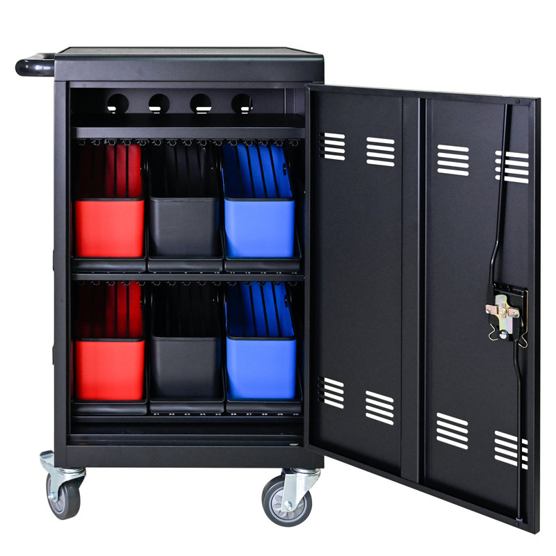 Chariot de charge pour 30 tablettes et ordinateurs portables, avec verrou et roues
