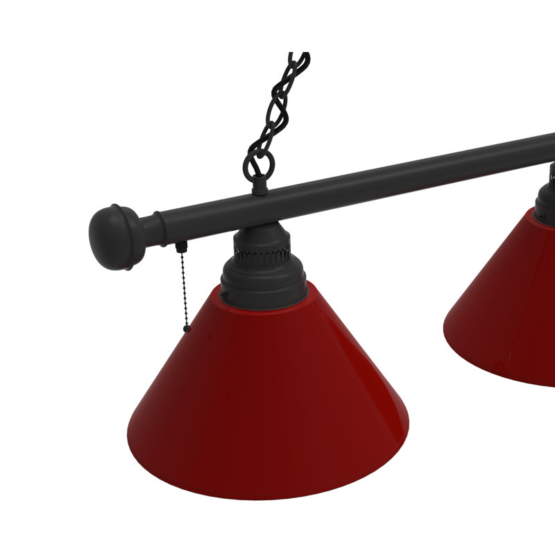 3 - Light Pool Table Lights Pendant, Black, Burgandy