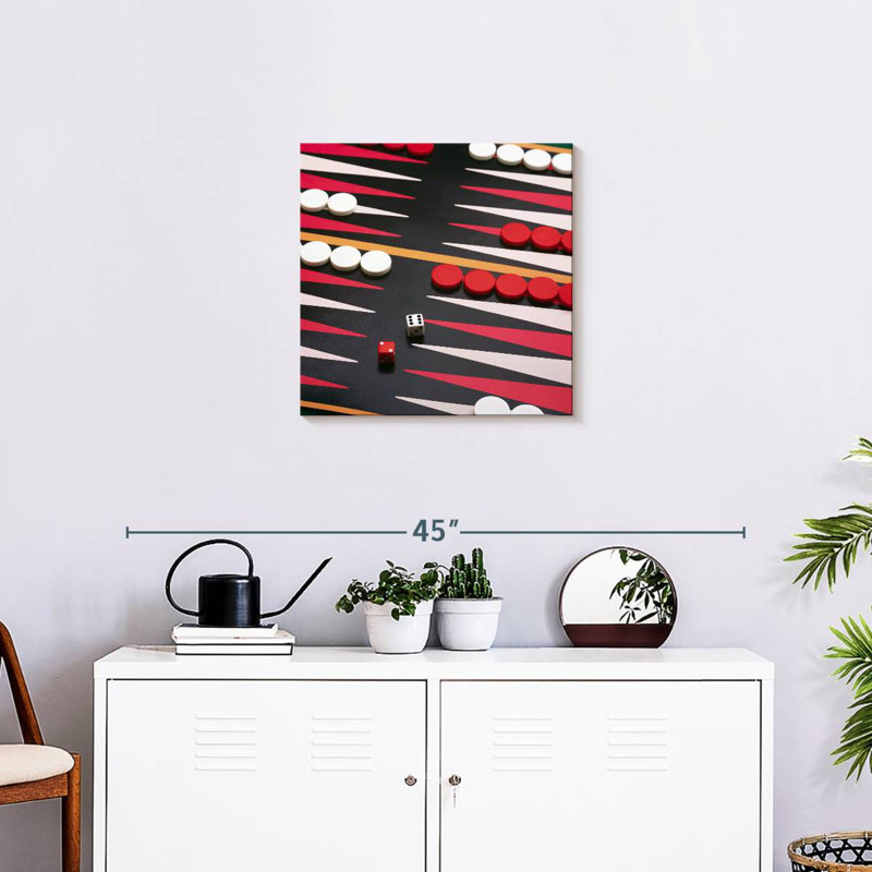 Senne Playing Backgammon, 20" H x 20" W