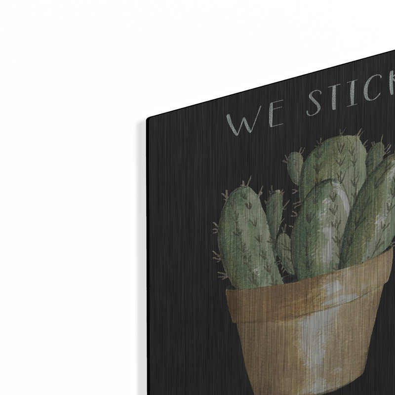 «We Stick Together Cactus» par Cindy Jacobs, art mural en métal, 16 po x 12 po, H 16 po x l 24 po