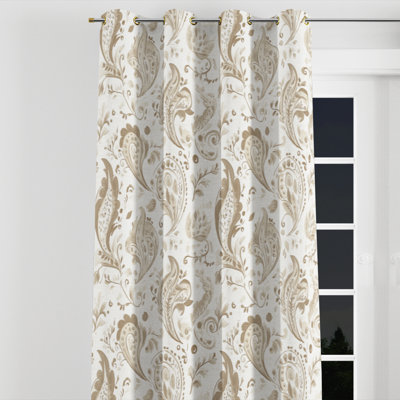Rideaux de fenêtre Modern - rideau à motif floral à motif cachemire beige scandinave - 1 panneau