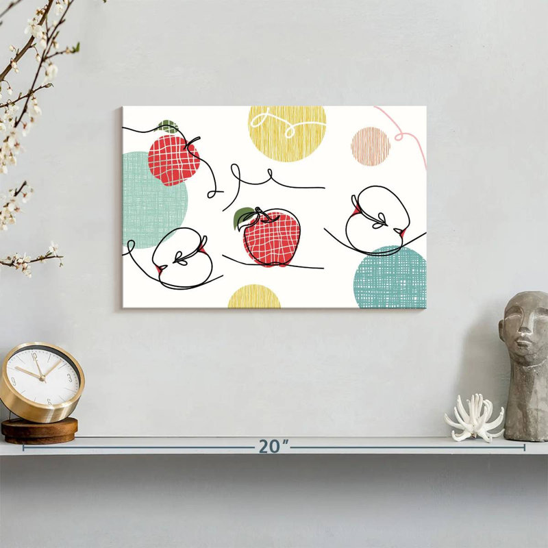 Yarlin One Line Apples, 8" H x 12" W
