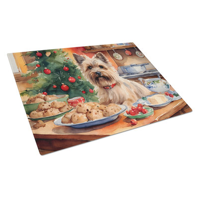 Cairn Terrier Christmas Cookies Glass Cutting Board