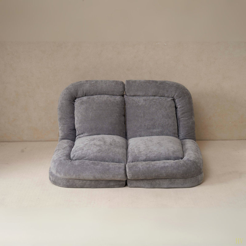 Convertible Fold-Out Double Sofa Bed, Gray