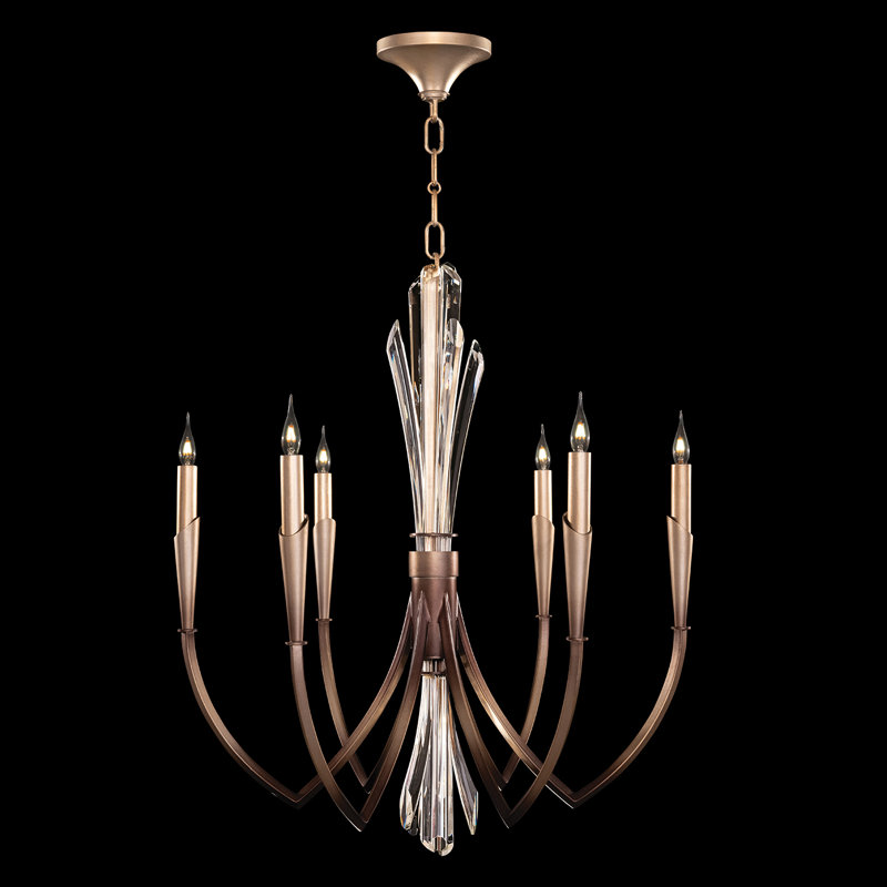 Trevi 6 - Light Dimmable Empire Chandelier, Soft Bronze