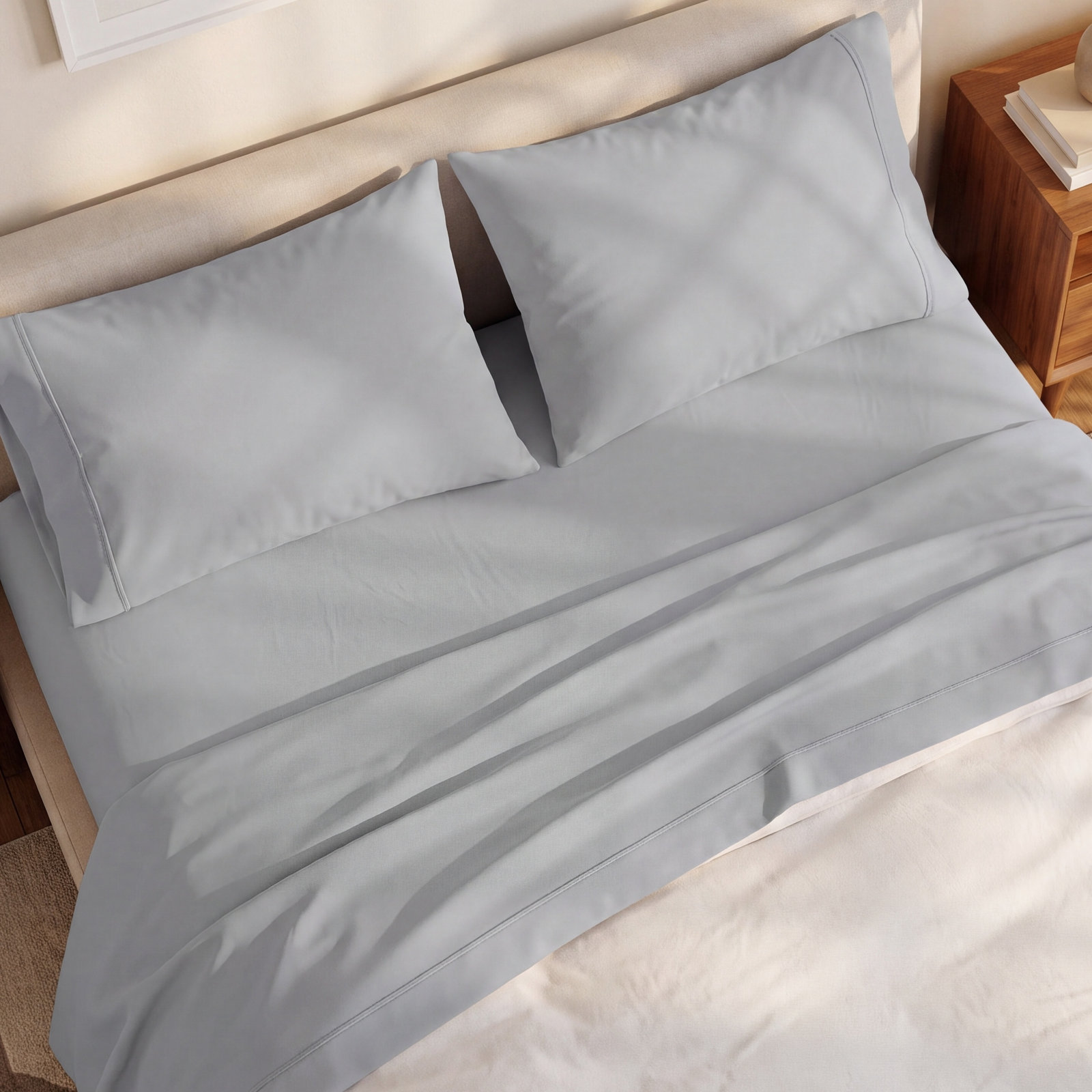 Egyptian Cotton Sheet Set, King, Soft Silver
