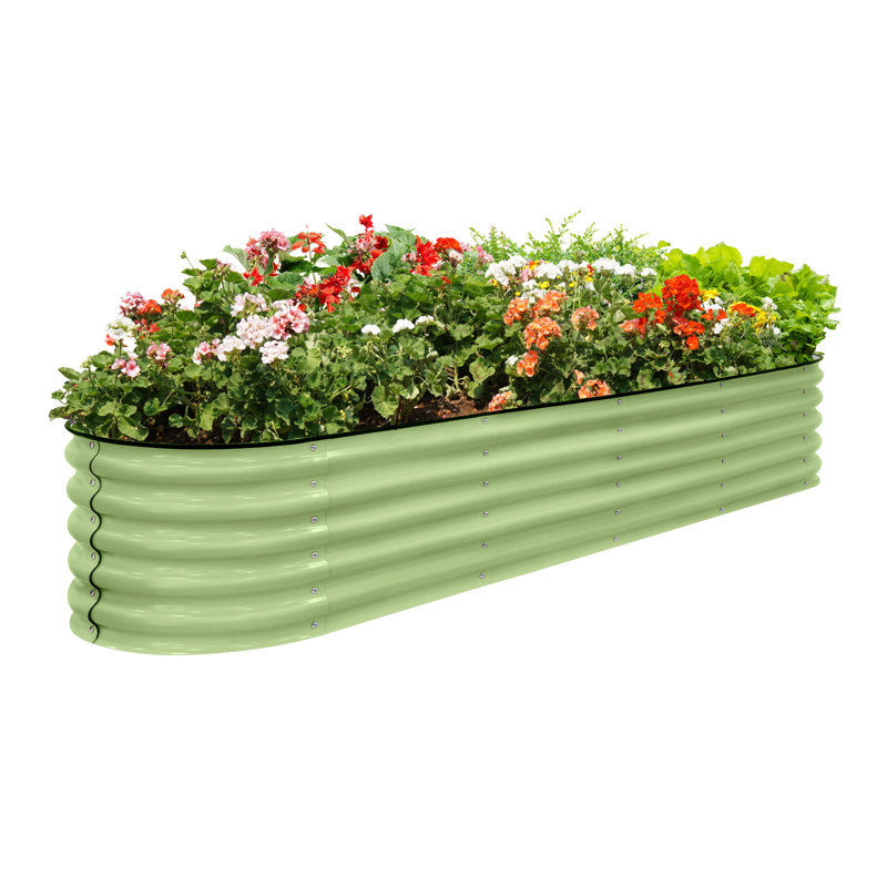 Olive Green 17'' Tall Modular Metal Raised Garden Bed