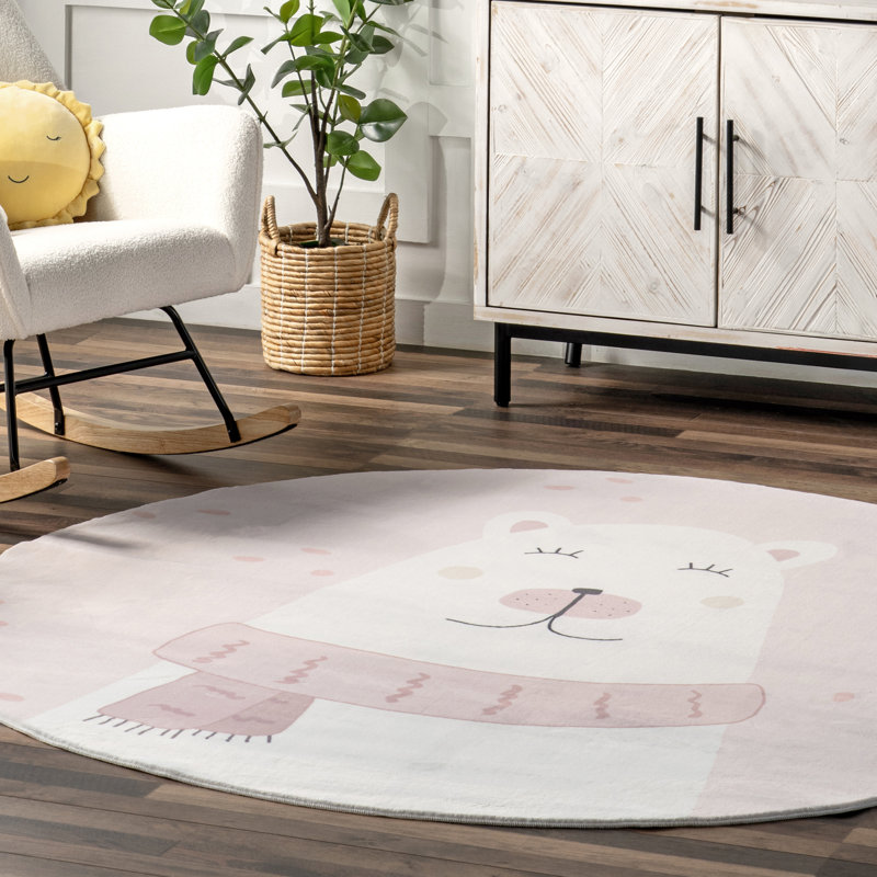 Tapis lavable à la machine pour enfants Jovie SpinClean, Rond 4 pi